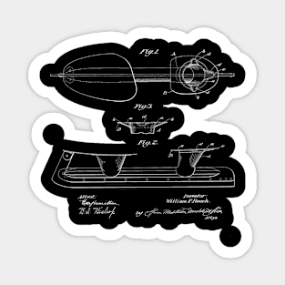 Hockey Skate Vintage Patent Drawing Sticker